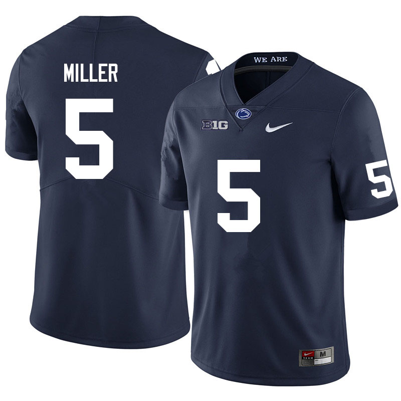 Men #5 Cam Miller Penn State Nittany Lions College Football Jerseys Sale-Navy